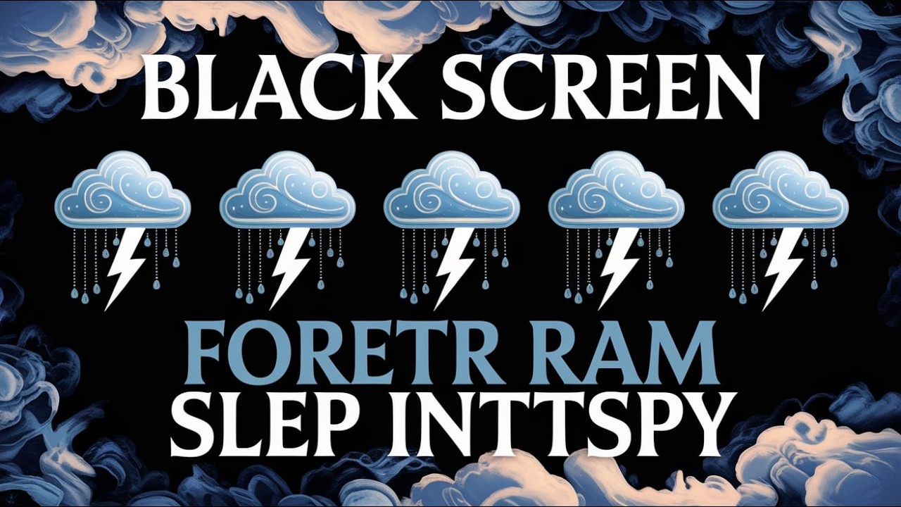 BLACK SCREEN Heavy Rain and Thunder Sounds for Full Night Sleep and Total Relaxation