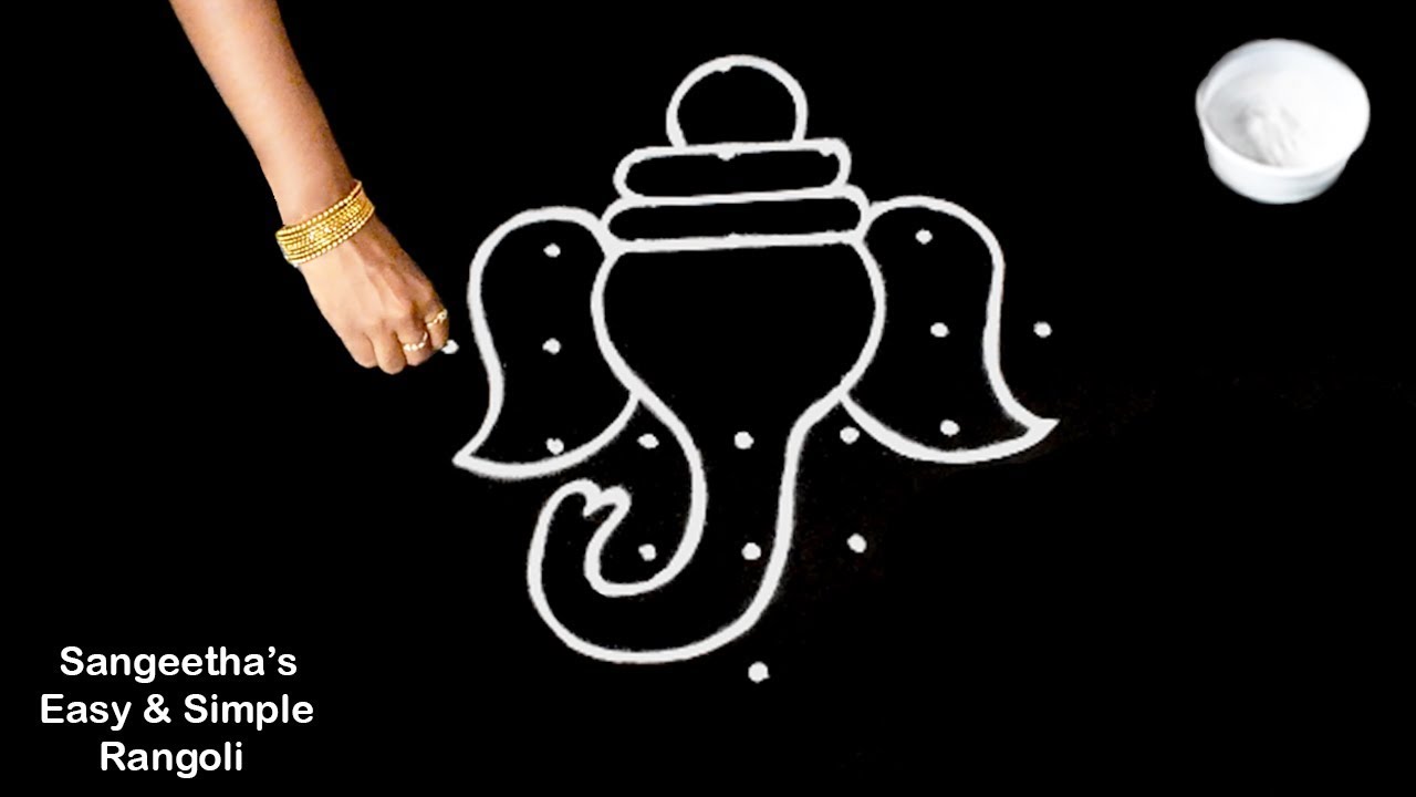 Easy Ganesh festival kolam design | Simple rangoli and Beautiful design | Latest designs| New Design