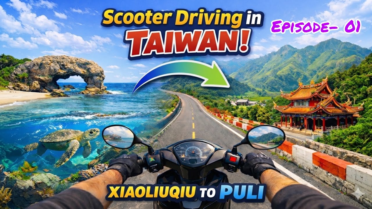 Scooter trip from Xiaoliuqiu to Puli 🛵exploring Taiwan’s beauty through sea,hills, and winding roads