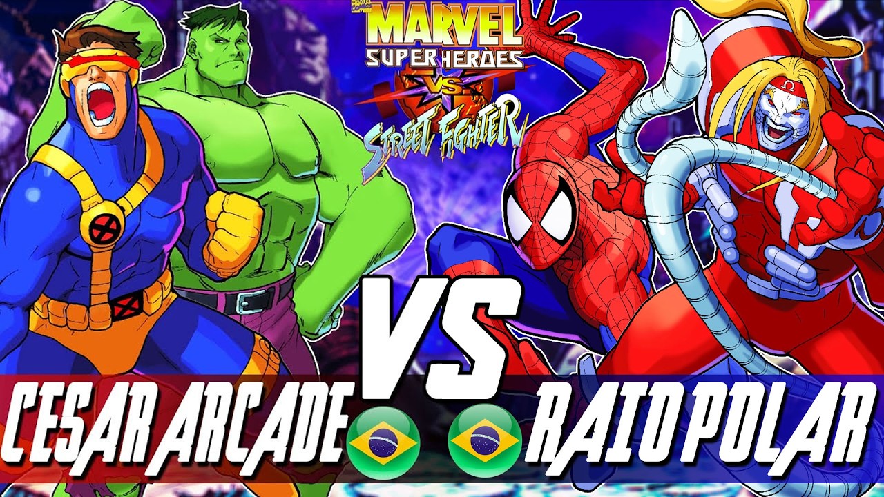 Marvel Super Heroes Vs Street Fighter:🔥Cesar Arcade Vs Raio Polar🔥| High Level Gameplay.
