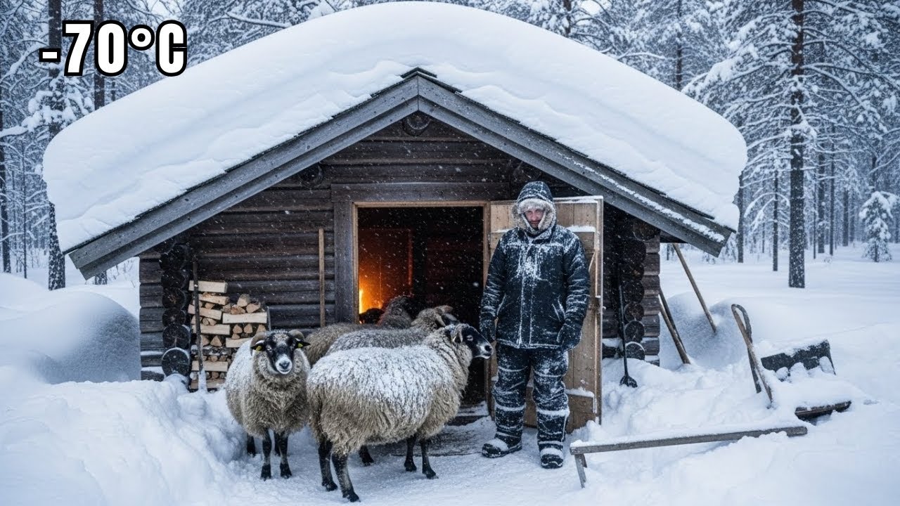 Survived Worst Winter 65°C with my sheeps in a Log Cabin | Extreme Off the Grid
