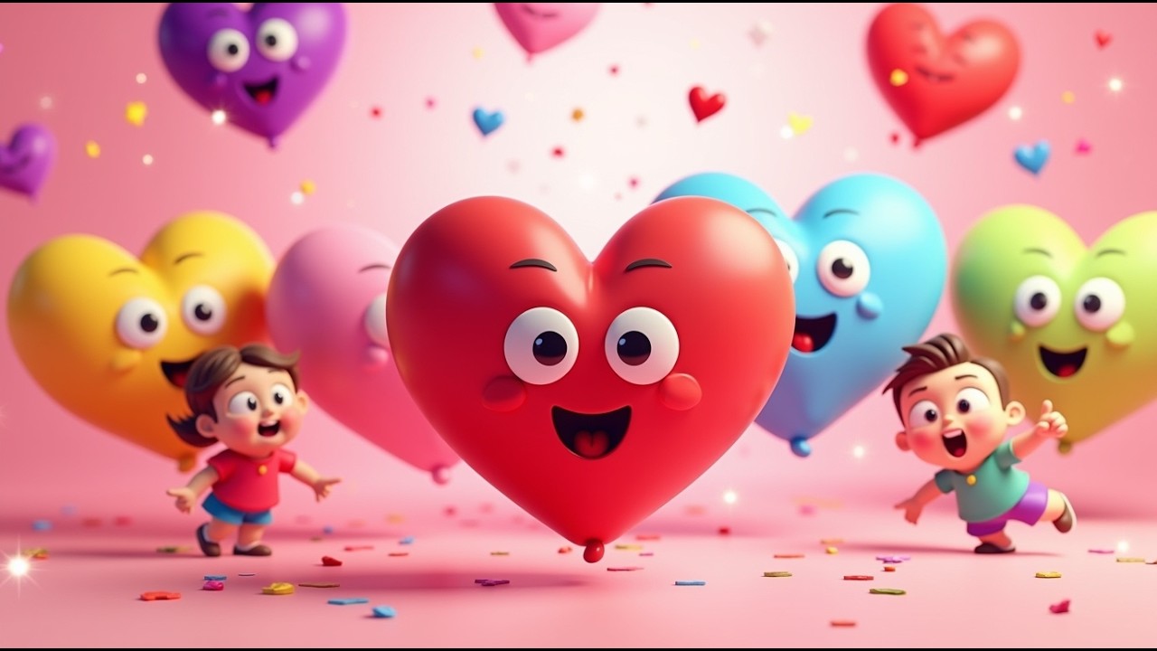 Learn Colors with Valentine Hearts | Kids Color Song | Kids Song and Nursery Rhyme | MangoVillekids