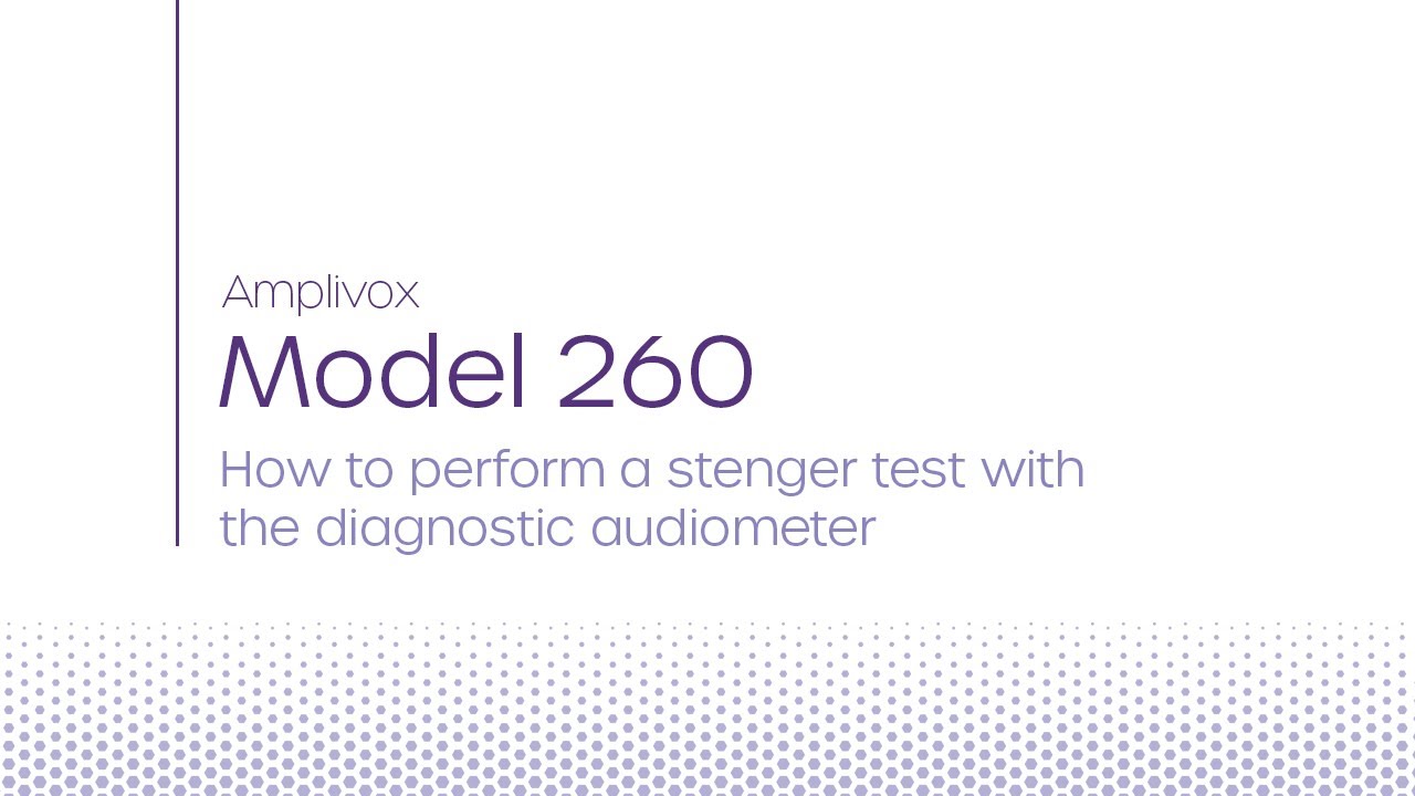 Model 260 | How to perform the Stenger test using the Model 260 diagnostic audiometer