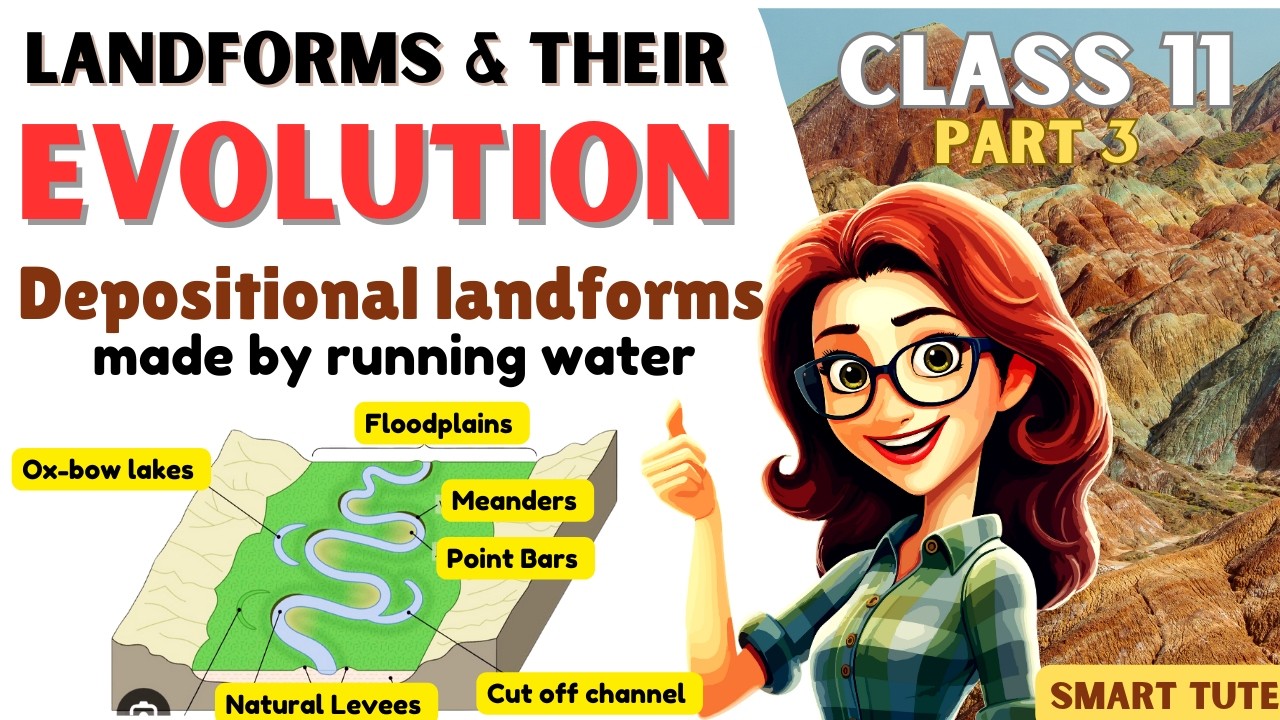 Depositional Landforms Formed by Running Water - Landforms and Their Evolution | Class 11 Geography