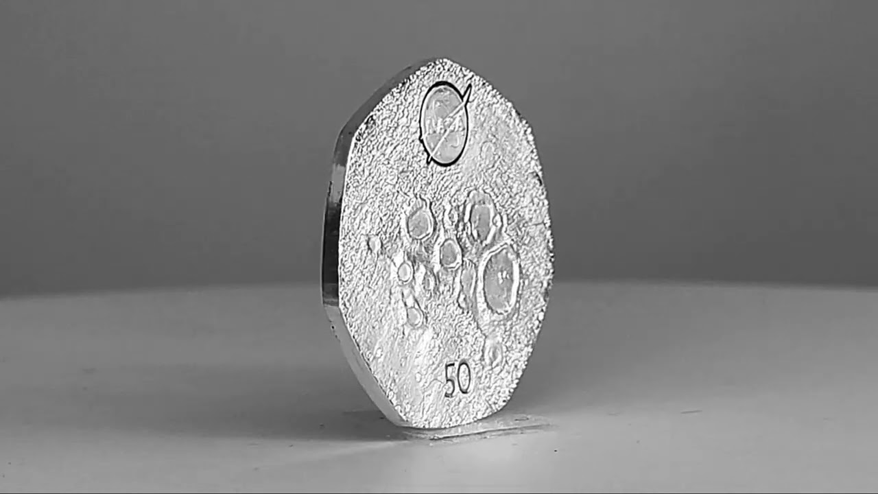Pobjoy Mint: 50 pence silver proof Lunar South Pole of the Moon 2023 British Antartic territory