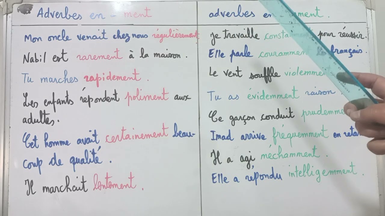 Les adverbes : - mment...