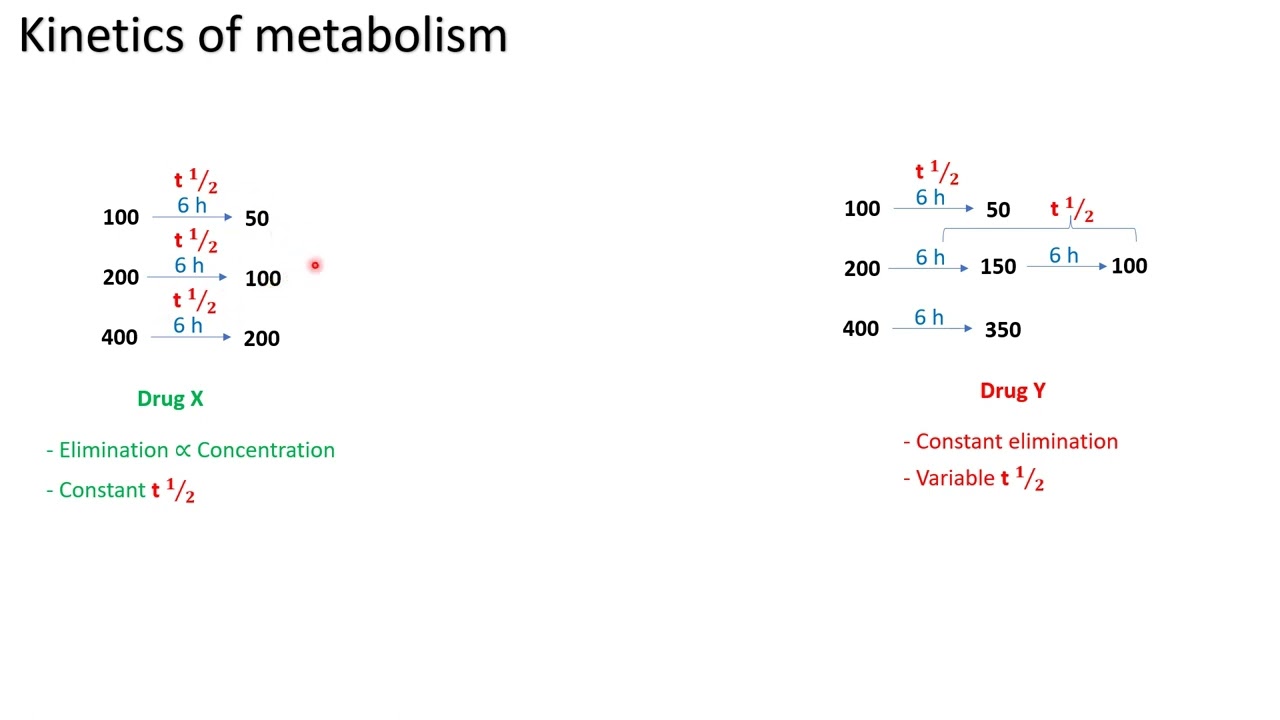 Metabolism - Zero order and first order kinetics - in Arabic - بالعربي
