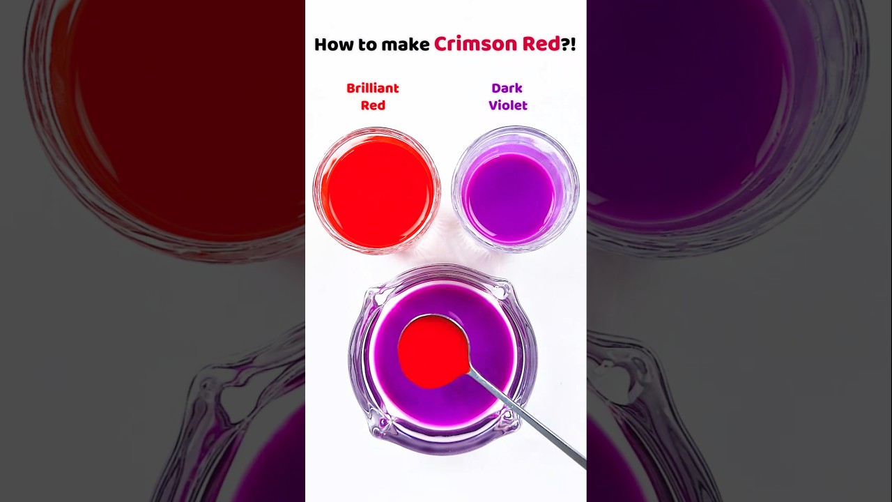 How to make Crimson Red?!🎨 #colormixing #satisfying #asmr #watercolor