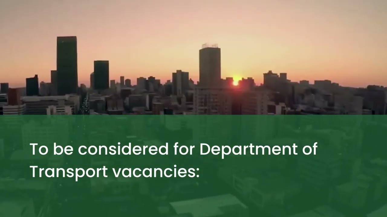 SA Government: How to Apply for Jobs at DEPARTMENT of TRANSPORT