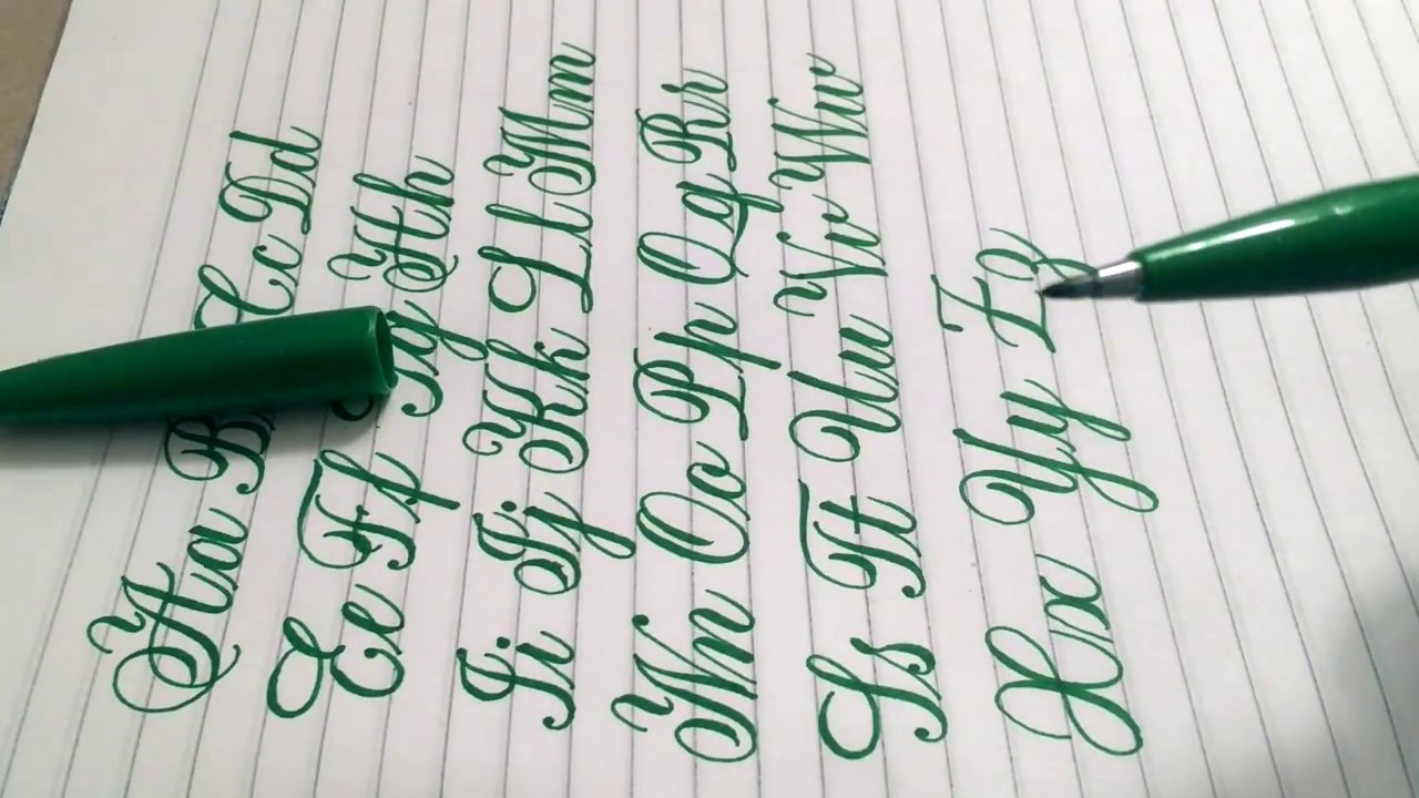 Copperplate brush pen calligraphy