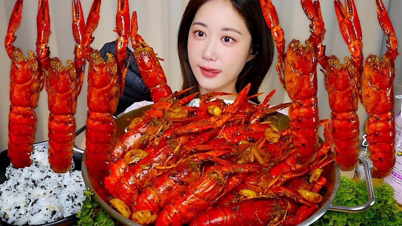 오늘은 내가 장첸😎마라롱샤 먹방❤️머리까지 쪽쪽 빨아먹는 마라롱샤🦞Maralongsha マラルンシャ | Mukbang ASMR