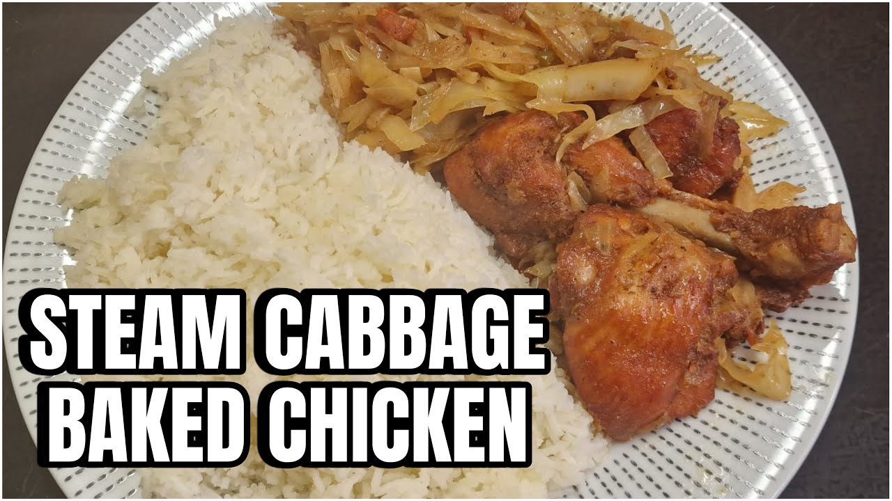 VLOG - FRY CHICKEN COOKED DOWN WITH STEAM CABBAGE JAMAICAN STYLE 🇯🇲