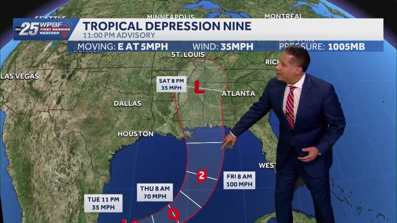 Tropical Depression Nine expected to quickly strengthen in Gulf as Florida under state of emergency
