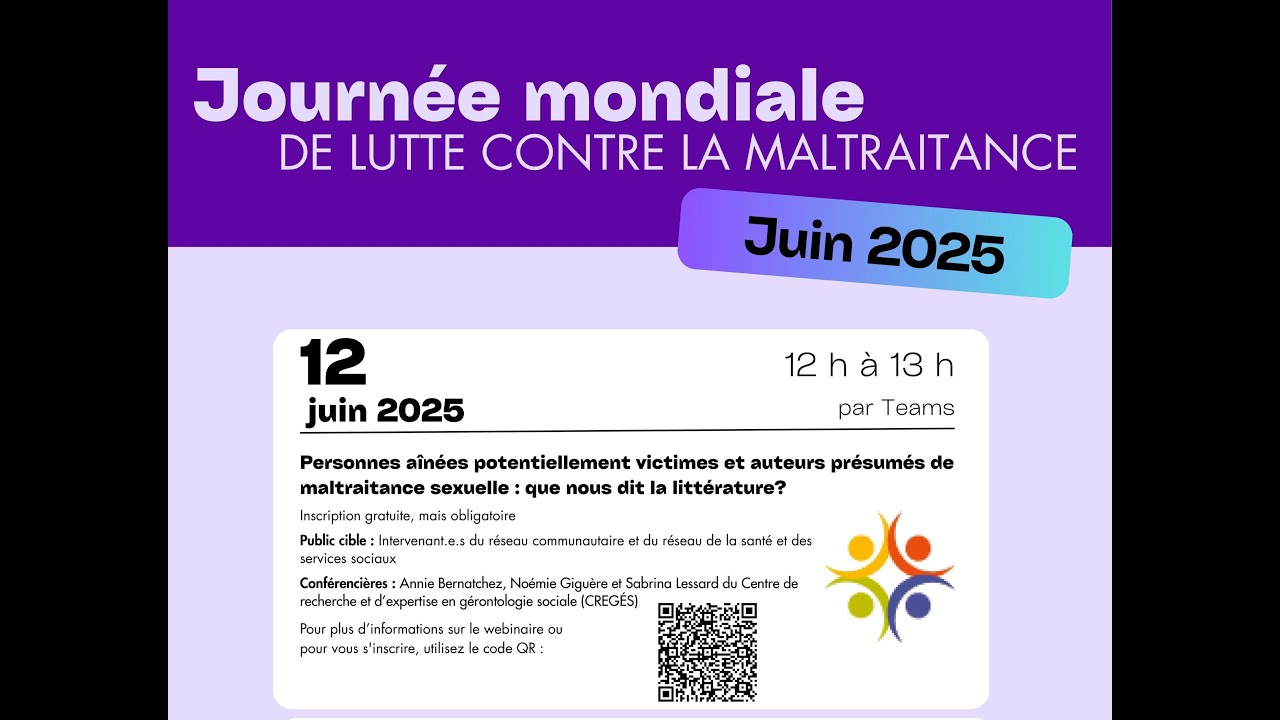 Personnes aînées potentiellement victimes et auteurs présumés de maltraitance sexuelle