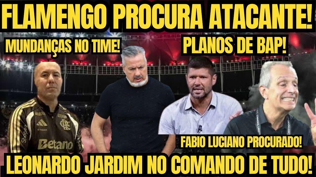 FLAMENGO BUSCA ATACANTE! LEO JARDIM MANDANDO EM TUDO! PLANOS DO BAP! FABIO LUCIANO PROCURADO!