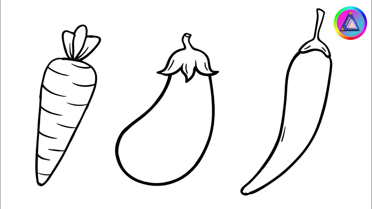 🥕🍆🌶️ Рисуем и Раскрашиваем Овощи для Детей | Easy Drawing #069