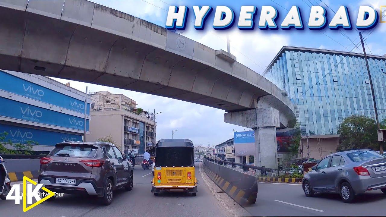Hyderabad City Tour (Office Time )|| Jubilee hills, Banjara Hills, Begumpet - 4k Drive Tour