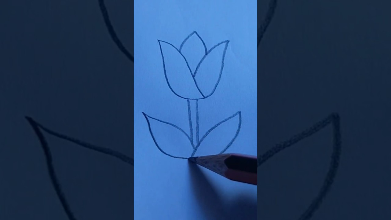 🌷✨How to draw tulip flower | step by step for kids🎨 #viral #shorts #forkids #ytshorts #shortsfeed