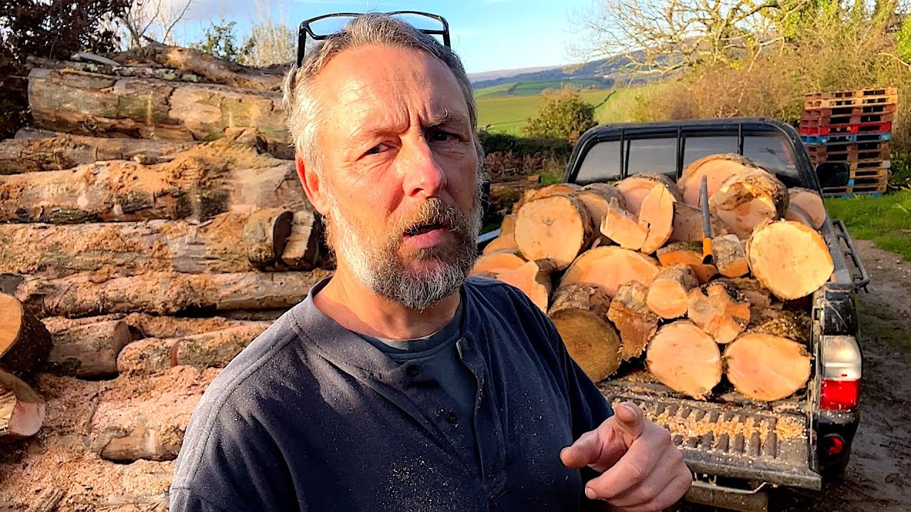 Cutting Big Firewood Rounds - Husqvarna 572xp Chainsaw
