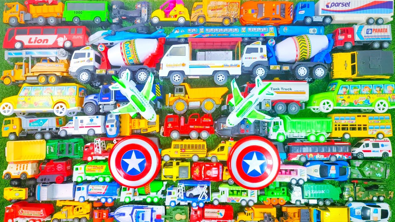 Truk Molen Besar, Ambulans, Mobil Balap, School Bus, Beko, Excavator, Truk Pasir, Mobil Polisi, Tayo