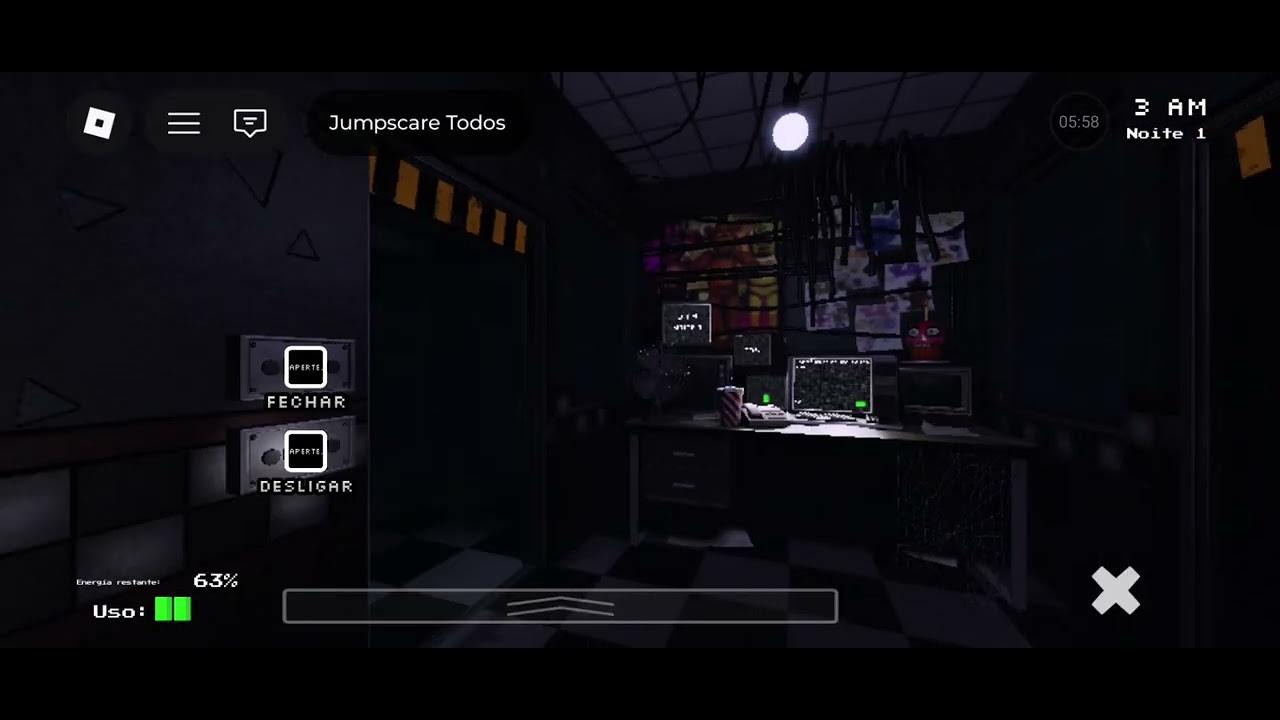 Gamemaster jogando Fnaf co-op no Roblox!!!!