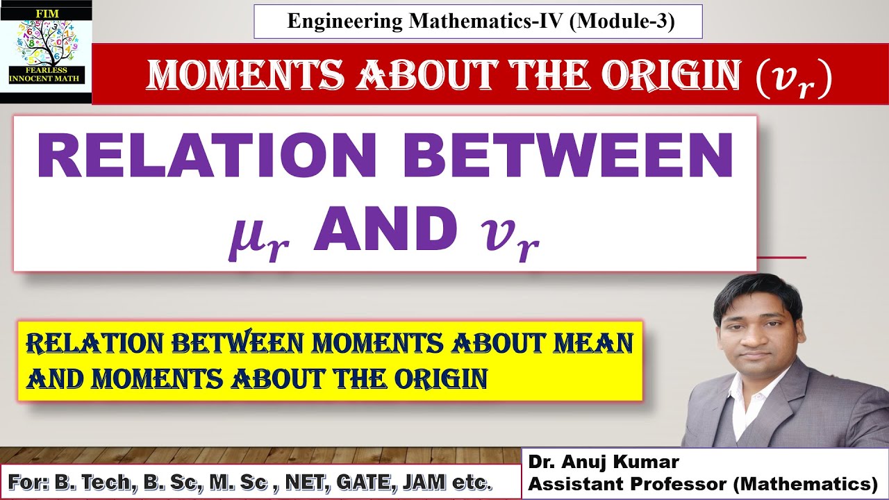 Moments about Origin in Statistics | Relation between Moment about Mean and Moment about Origin