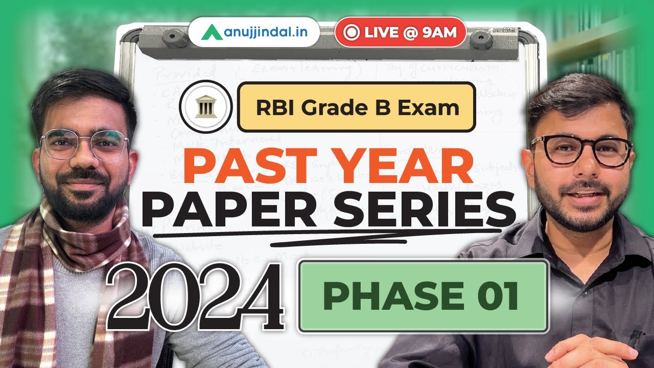 RBI Grade B | Past Year Paper 2024 | Quant | Reasoning | GA | Phase 1 Questions | Anuj Jindal