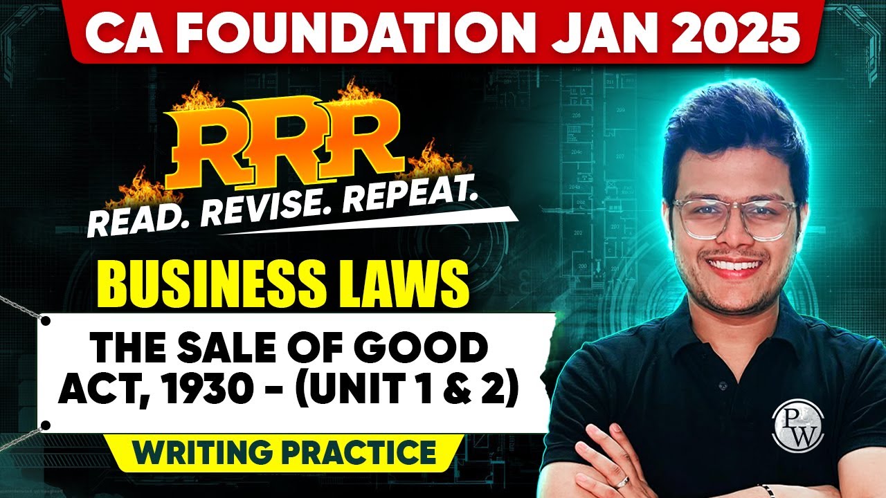 CA Foundation Business Laws: The Sale of Good Act, 1930 (Unit 1 & 2) Writing Practice | RRR Series