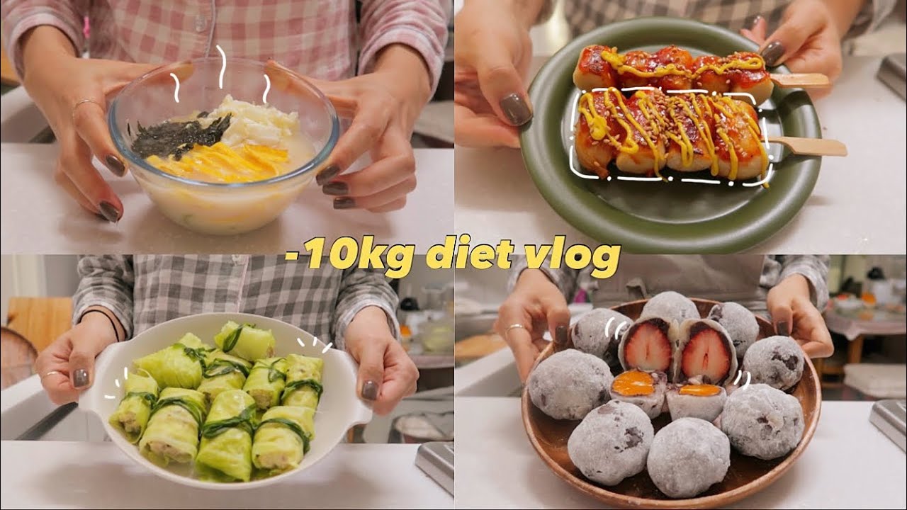 SUB) 다이어트는 1월1일부터🎊간단하지만 맛있는 다이어트식단 요리브이로그(양배추딤섬,토마토리조또,떡국,자몽청,소떡소떡,과일찹쌀떡)mukbang|간헐적단식|food vlog