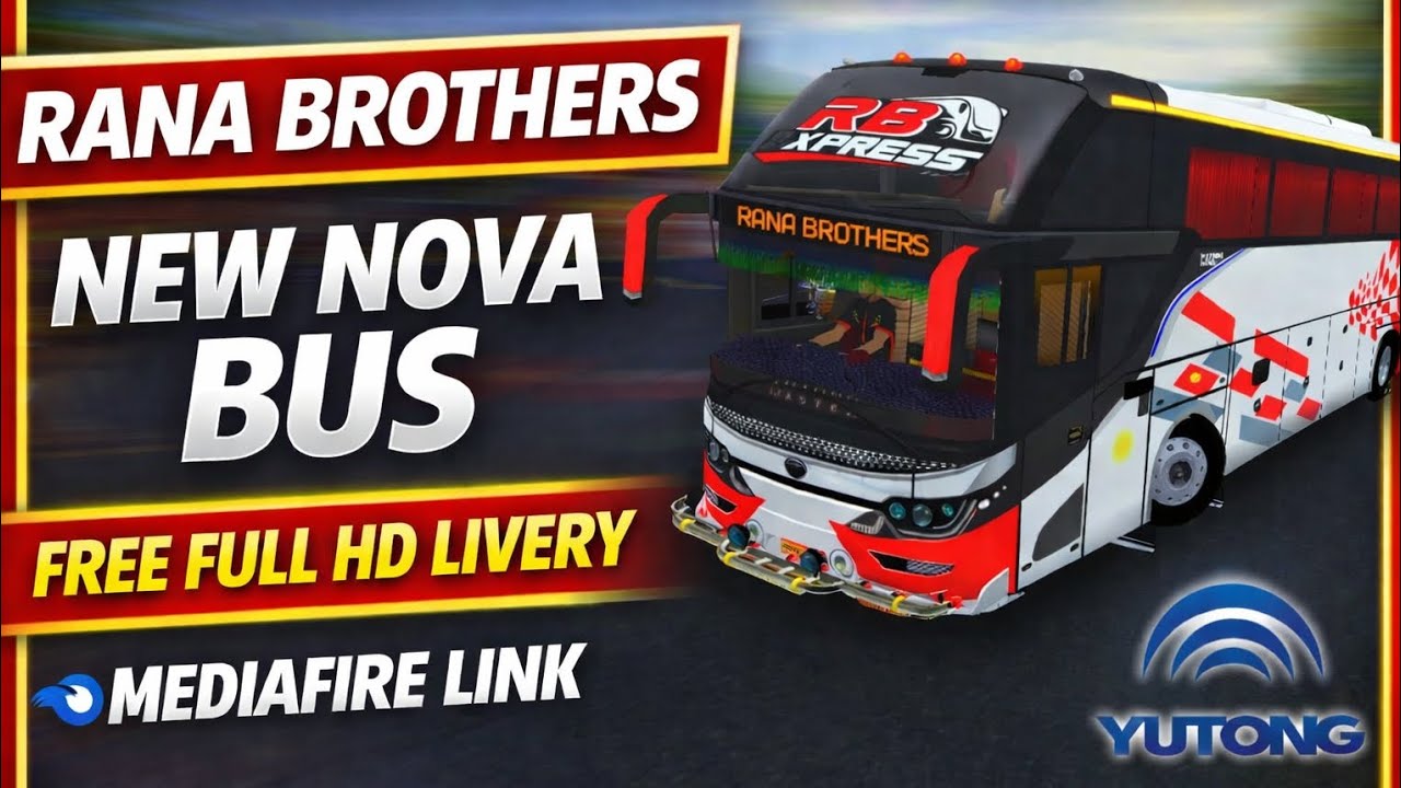 Rana brothers new nova bus livery || bussid gameplay 