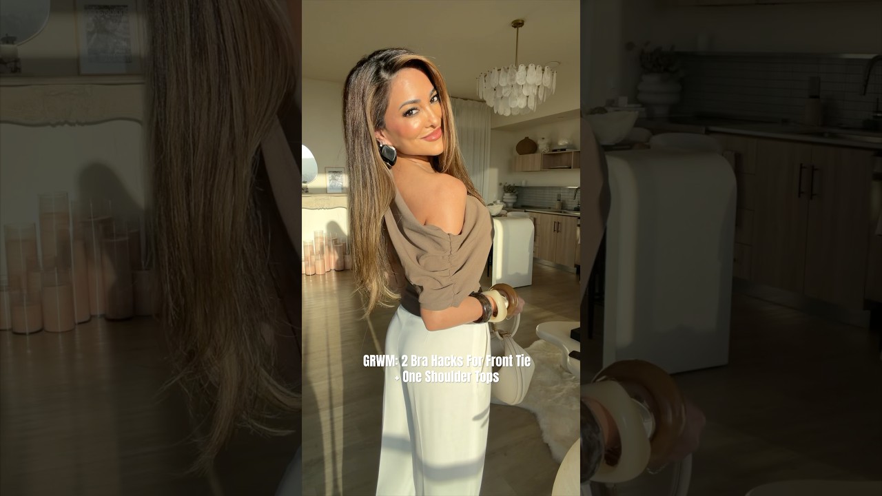 GRWM: 2 лайфхака для бюстгальтеров с завязками спереди и топов на одно плечо ✨ #ootd #grwm #fashi...