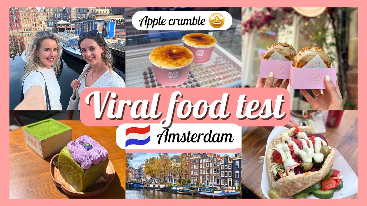VIRAL FOOD testen in AMSTERDAM 🍰 | Matcha Tiramisu 🍵, Apple Crumble 🍎 & TikTok snacks! 🥐