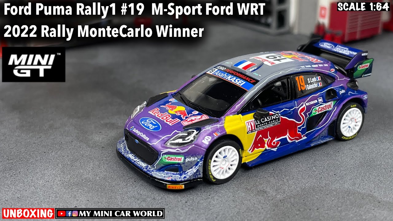 『MY MINI CAR WORLD』UNBOXING MINI GT 1/64 FORD PUMA RALLY 1 # 19 ( M-Sport Ford WRT )