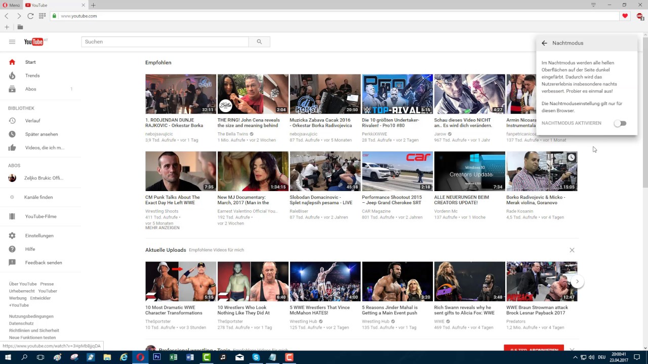 Youtube Nachtmodus aktivieren