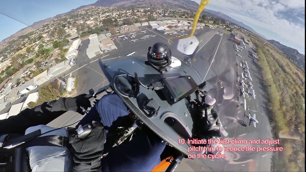 Gyro Take off and Landing procedure explained in the cockpit view