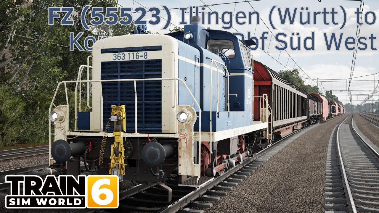 FZ (55523) Illingen (Württ) to Kornwestheim Rbf Süd West - Frankenbahn - BR 363 - Train Sim World 6