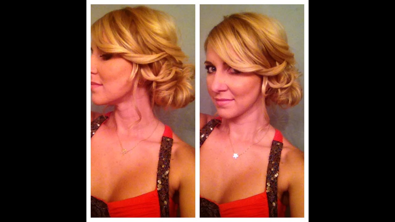 Side Bun Updo for Medium Hair or Long Hair