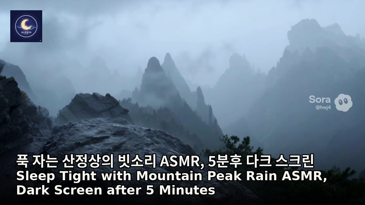 푹 자는 산정상의 빗소리 ASMR, 5분후 다크 스크린 🌧️Sleep Tight with Mountain Peak Rain ASMR #rain #relaxing #travel