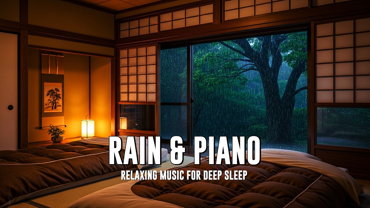 Relaxing Piano Music on a Rainy Night, Warm Bedroom Relieve Stress, Anxiety, Heals the Mind