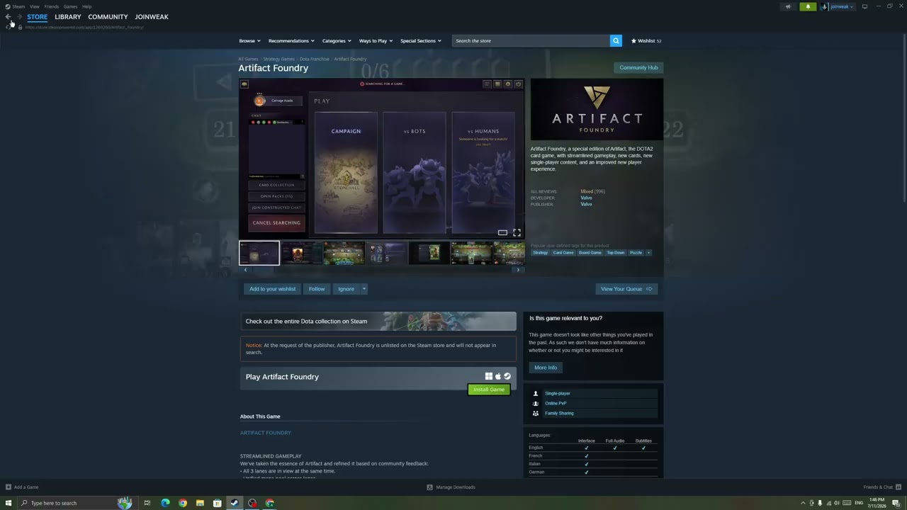 Artifact Classic: решение проблем с запуском