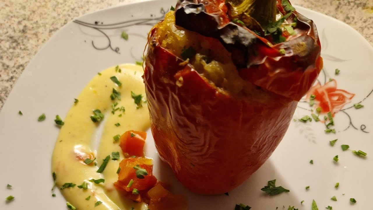 Пълнени пиперки с ориз ,зеленчуци и сирена