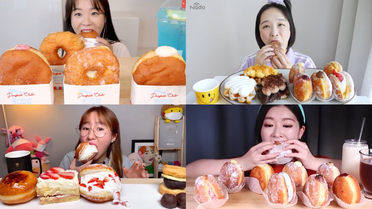 KOREAN CREAM DONUT MUKBANG 🍩