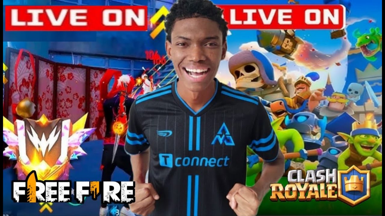 FREE FIRE AO VIVO + CLASH ROYALE MERCADO DA BALAAAAAA #160k