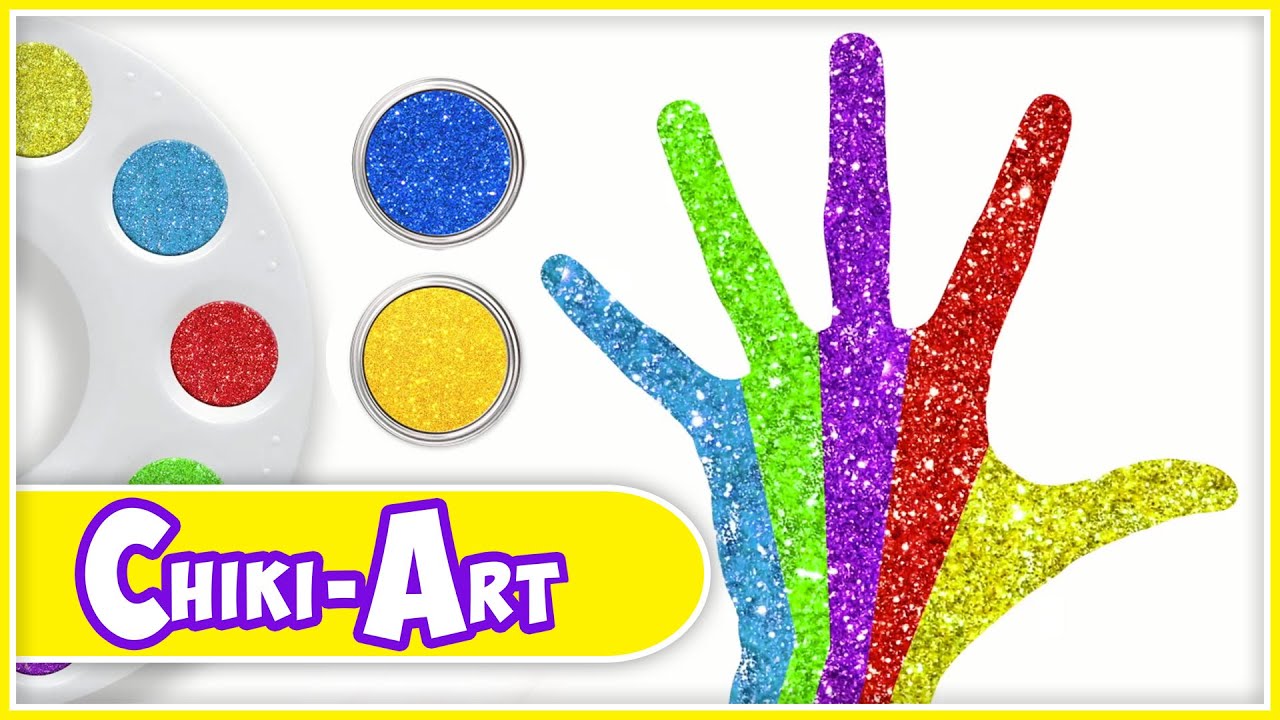 Chiki Art | Glitter Colors with Finger Family | Painting and Coloring | Fun Art Videos