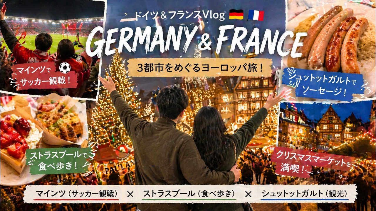 【VLOG】２泊３日🇩🇪🇫🇷 フランクフルト｜シュトゥットガルト｜ストラスブール　クリスマスマーケット巡り🎄✨