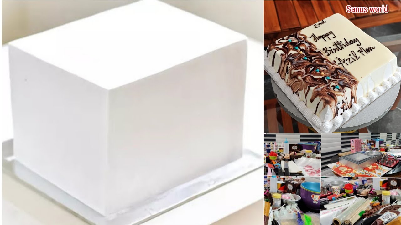Basic Baking Class For Beginners  Part -8| Wipped Cream Sharp Edges On Square Cake|Sanus World|