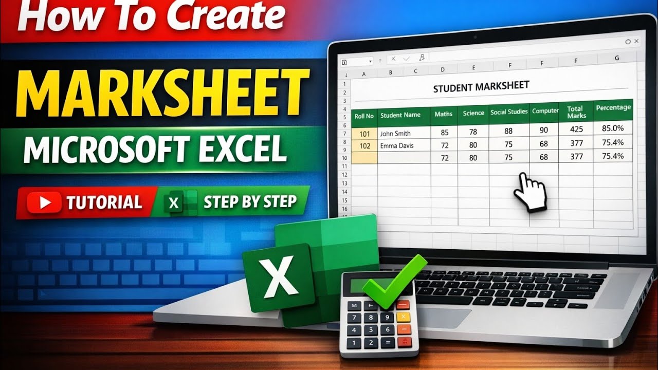 How To Create MARKSHEET MICROSOFT EXCEL | TUTORIAL STEP BY STEP