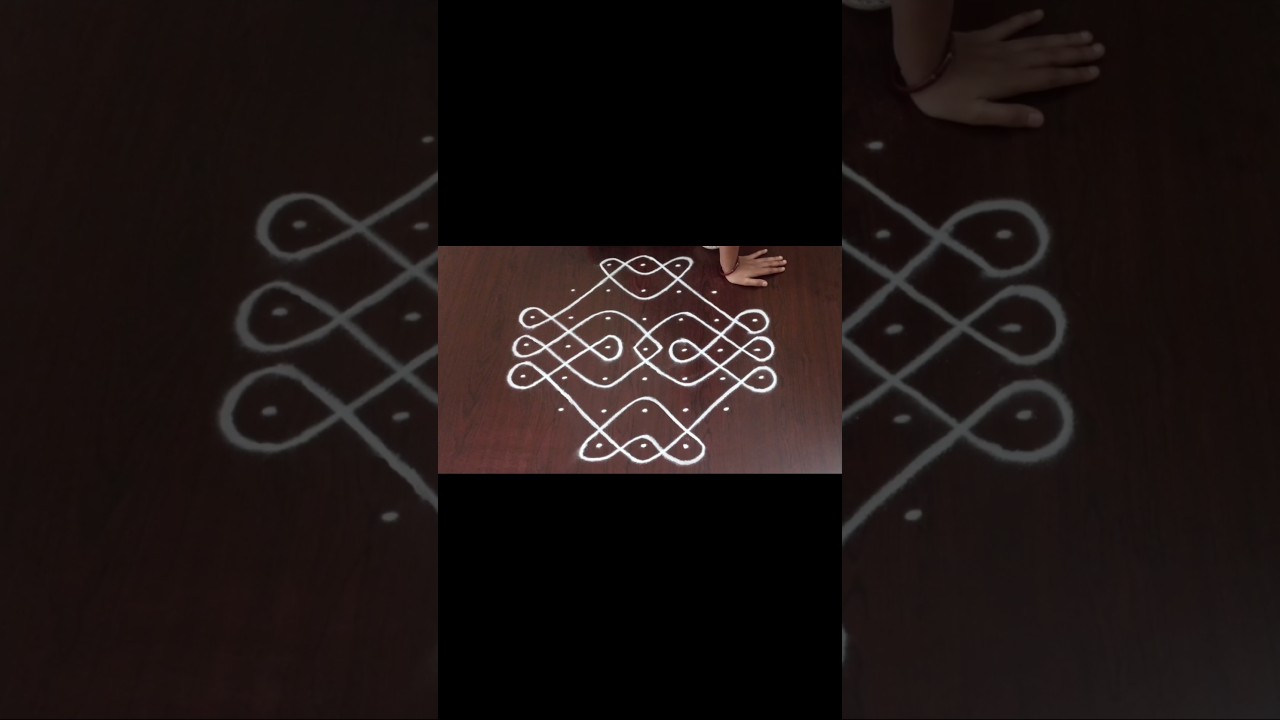 7dots sikku kolam#7dots rangoli#melikala muggulu#kambhi kolam#shorts#kolam#Nice Rangoli
