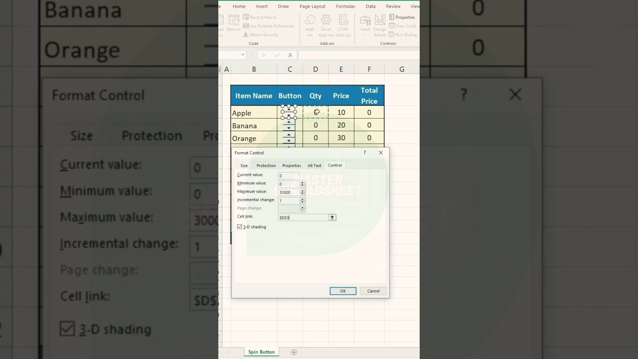 Create a SPIN BUTTON in Excel! Easy steps for beginners (2024)