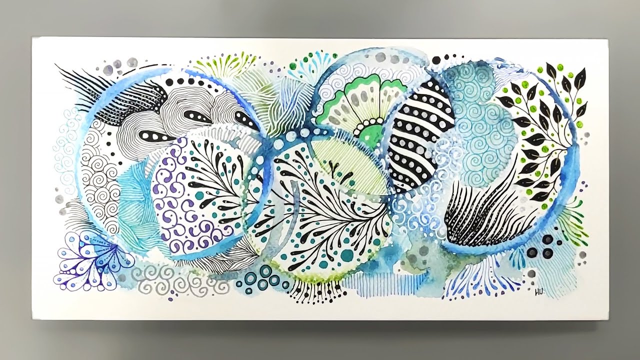 Watercolor Zentangle by Hu Art | Creative & Relaxing Art